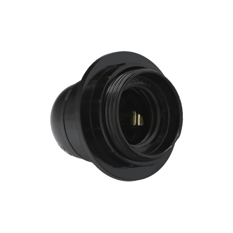 Portalamparas 4 A, E-27 Con Rosca + Arandela Negro