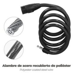Cable Bicicleta Espiral Con Llave Ø 12 mm, x 150 cm,