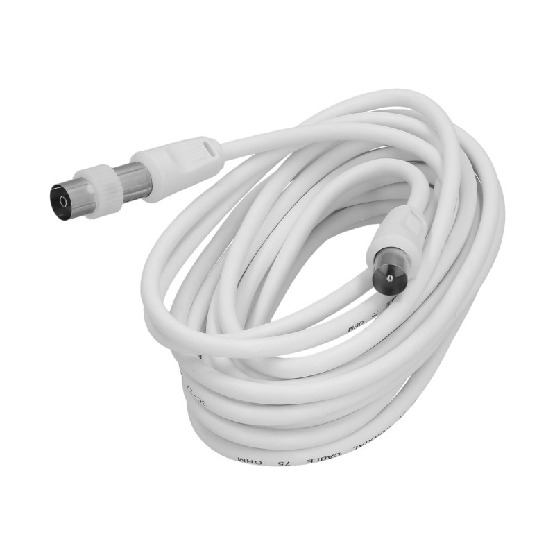 Prolongacion Tv - Video, 5 metros Toma 9,5 mm, Con Adaptador Macho Hembra