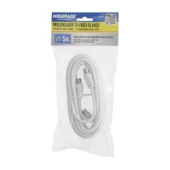 Prolongacion Tv - Video, 5 metros Toma 9,5 mm, Con Adaptador Macho Hembra