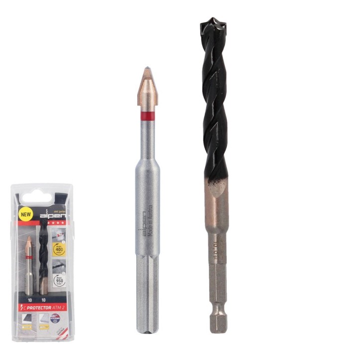 Broca Alpen Materiales Porcelanicos Muy Duros Ø 10 mm, Kit 2 brocas, Sin Refrigeración, al por Mayor | Almacén de Ferretería