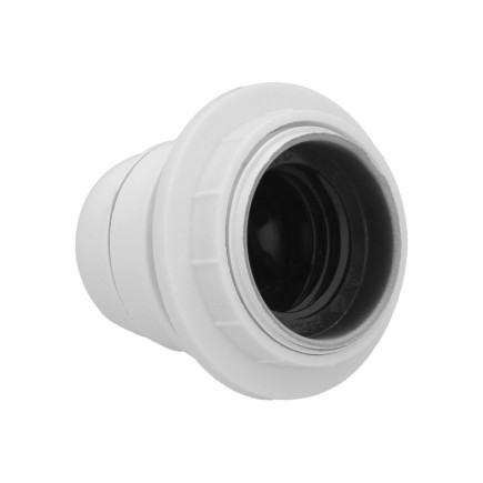 Portalamparas 4 Amperios Rosca E-27 Con Arandela, Color Blanco