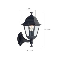Farol Jardin Soporte Bajo Negro,