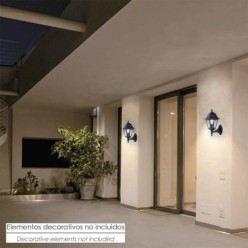 Farol Jardin Soporte Bajo Negro,