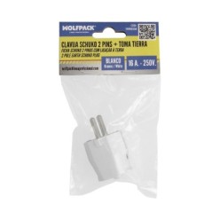 Clavija Schuko 2 Polos Con Toma Tierra 16 Amperios Blanco,