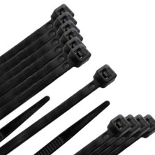 Brida Nylon 100%, Color Negro 2,5 x 100 mm, Bolsa 100 unidades, Abrazadera Plastico, Organizador Cables, Alta Resistencia