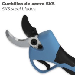 Tijeras Podar A Bateria 21 Volt, Con 2 Baterias 2 A/h Mango Engomado, Ø Corte 40 mm,Con Maletín