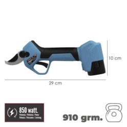 Tijeras Podar A Bateria 16,8 Volt, Con 2 Baterias 2 A/h, Mango Engomado, Ø Corte 40 mm, Con Maletín