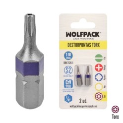 Puntas Destornillador Torx 10 Inviolable (2 Piezas), Acero S2 al Cromo Vanadio, Puntas Hexagonales, Destorpuntas,