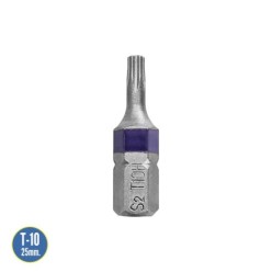 Puntas Destornillador Torx 10 Inviolable (2 Piezas), Acero S2 al Cromo Vanadio, Puntas Hexagonales, Destorpuntas,