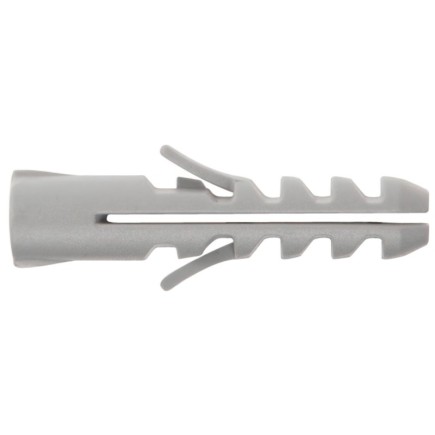 Taco Nylon Tradicional Gris  10 mm, (Caja de 50 piezas)