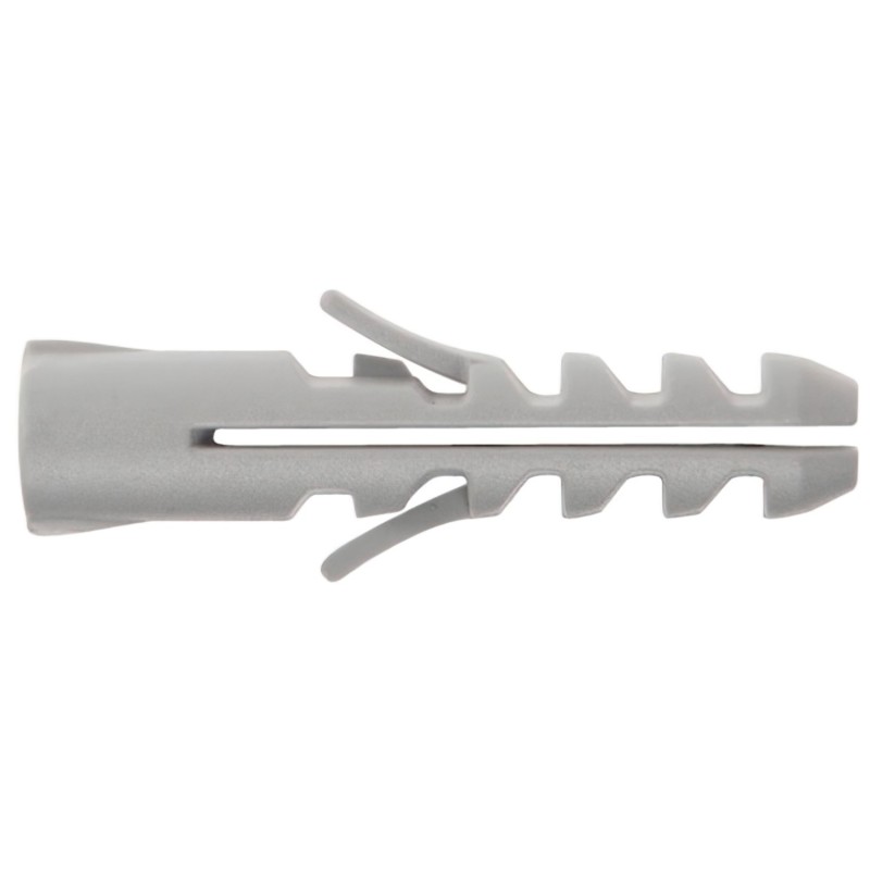 Taco Nylon Tradicional Gris   8 mm,  (Caja de 100 piezas)