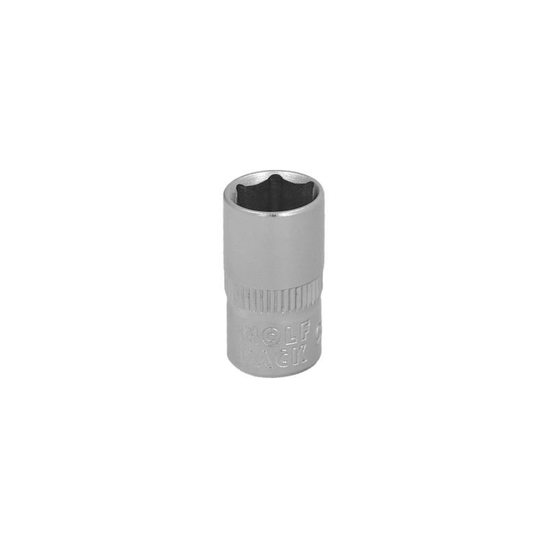 Llave Vaso 1/4" Hexagonal 8 mm, Perfil de 6 caras, Acero Cromo Vanadio, Aristas Redondas