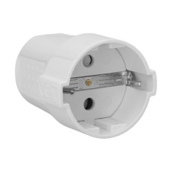 Base Schuko 2 Polos Con Toma Tierra, 16 Amperios Color Blanco