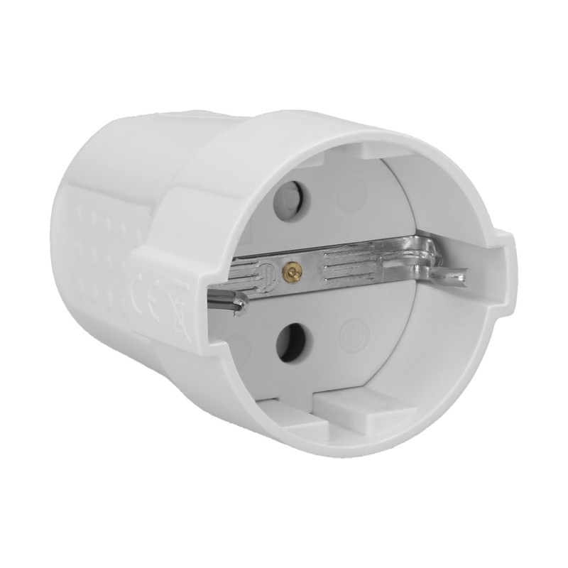 Base Schuko 2 Polos Con Toma Tierra, 16 Amperios Color Blanco