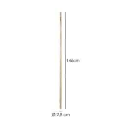 Mango Madera Conico 1500x28 mm, Rastrillo Plástico