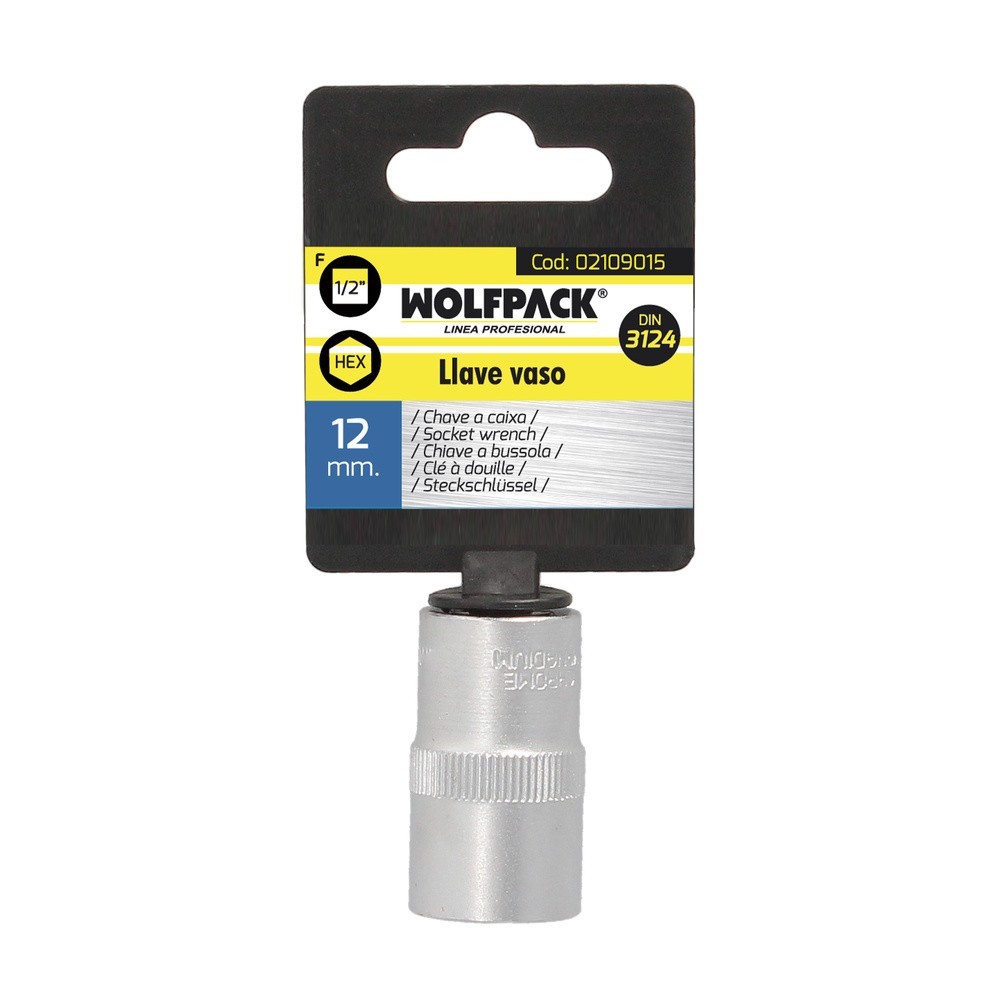Llave Vaso 1/2" Hexagonal 12 mm, Perfil de 6 caras, Acero Cromo Vanadio, Aristas Redondas al por Mayor | Almacén de Ferretería