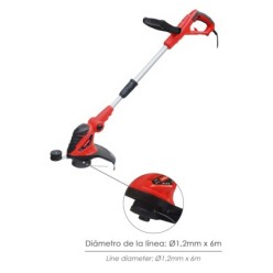 Recortabordes Electrico 550 Watt, 10,000 R,P,M, Anchura Corte Ø 30 cm, Hilo Ø 1,6 mm, x 6 Metros, Recorta Bordes, Cortabordes