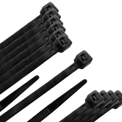 Brida Nylon 100%, Color Negro 3,5 x 200 mm, Bolsa 100 unidades, Abrazadera Plastico, Organizador Cables, Alta Resistencia