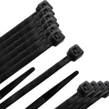 Brida Nylon 100%, Color Negro 4,5 x 200 mm, Bolsa 100 unidades, Abrazadera Plastico, Organizador Cables, Alta Resistencia