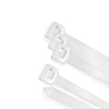 Brida Nylon 100%, Color Blanco / Natural 3,5 x 200 mm, 100 Piezas, Abrazadera Plastico, Organizador Cables, Alta Resistencia