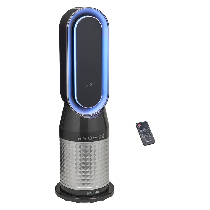 Termoventilador Ceramico Oscilante Con Mando 1,300 / 2,000 Watt, Temporizador 12 Horas,