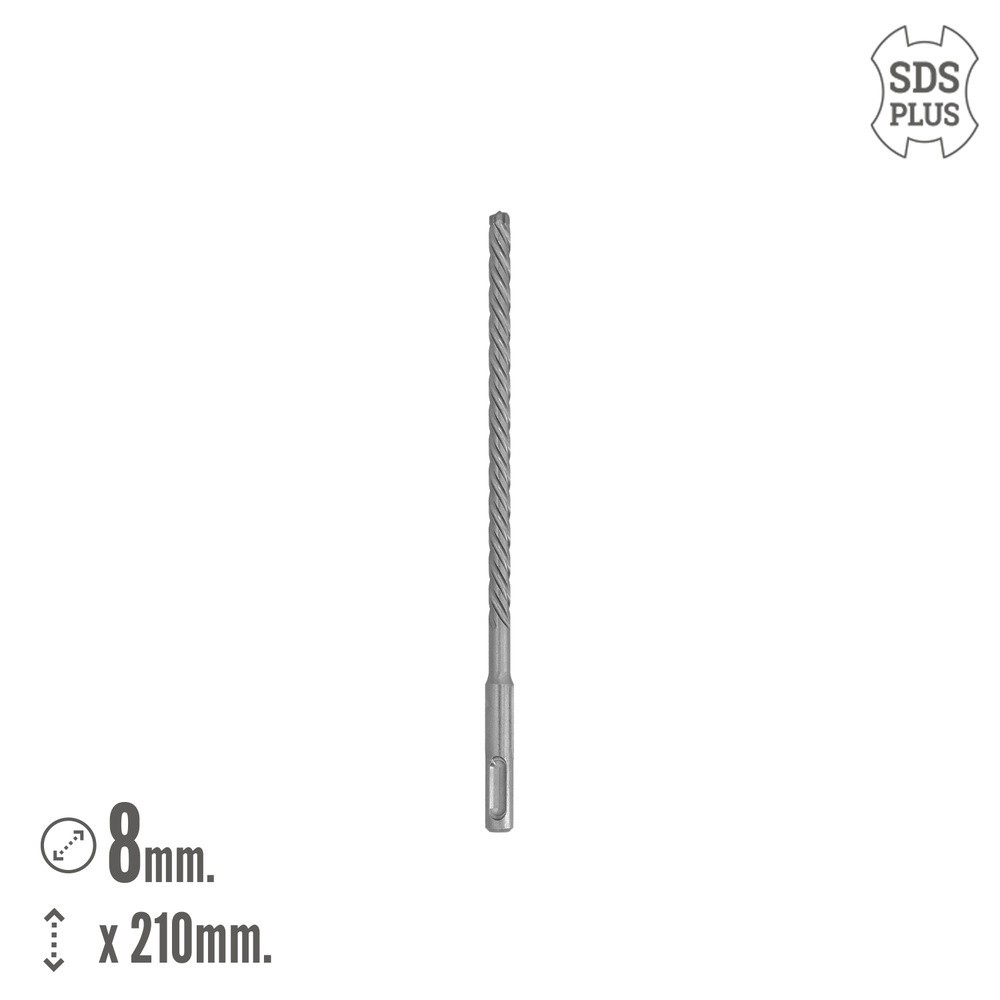 Broca Sds Plus 8 Filos Cortantes Especial Para Hormigon Armado Ø 8 x 210 mm, Broca Paredes, Broca Cimientos, Broca Muros al por 