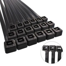 Brida Nylon 100%, Color Negro 3,5 x 280 mm, Bolsa 100 unidades, Abrazadera Plastico, Organizador Cables, Alta Resistencia
