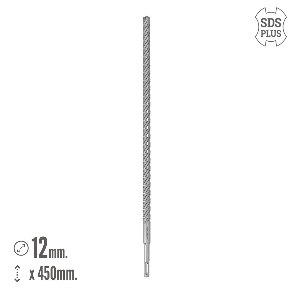 Broca Sds Plus 8 Filos Cortantes Especial Para Hormigon Armado Ø 12 x 450 mm, Broca Paredes, Broca Cimientos, Broca Muros al por