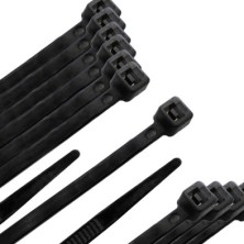 Brida Nylon 100%, Color Negro 7,5 x 360 mm, Bolsa 100 unidades, Abrazadera Plastico, Organizador Cables, Alta Resistencia