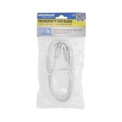 Prolongacion Tv - Video, 2 metros Toma 9,5 mm, Con Adaptador Macho Hembra