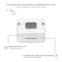 Termómetro Digital Higrómetro Interiores y Exteriores Minimo/Máximo Con Indicardor De Humedad