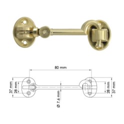 Aldabillas   Multiusos Reforzada Con Tornillos 100 Mm Latón Pulido