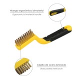 Cepillo Manual Acero Latonado Bujias | Cepillo De Puas | Cepillo Para Metales | Cepillo Abrasivo al por Mayor | Almacén de Ferre