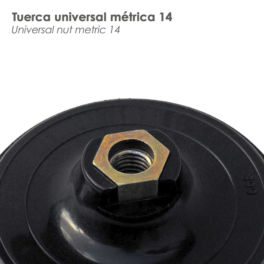 Plato Amoladora Nylon Con Velcro Ø 178 mm, Anclaje Rosca M14 al por Mayor | Almacén de Ferretería