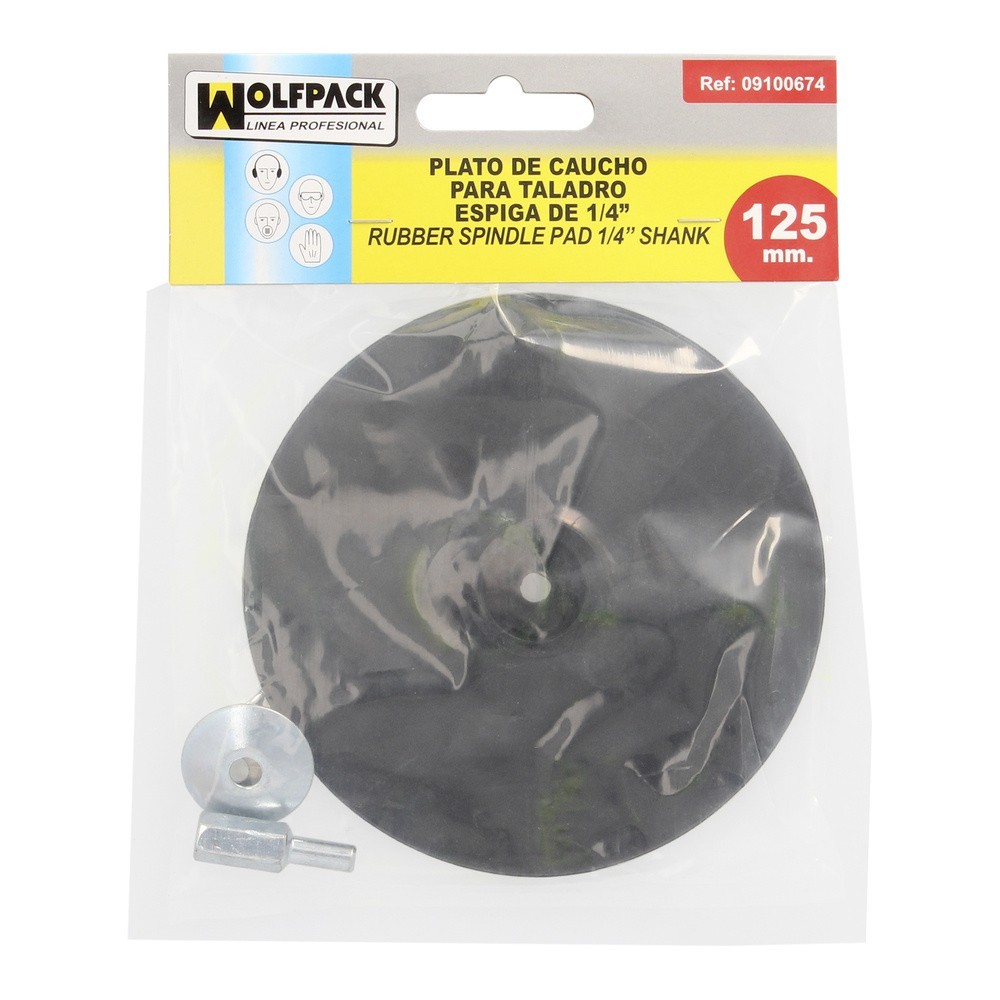 Plato Taladro Nylon Ø 125 mm, Con Espiga Ø 6 mm, Disco Plástico Para Bonete al por Mayor | Almacén de Ferretería