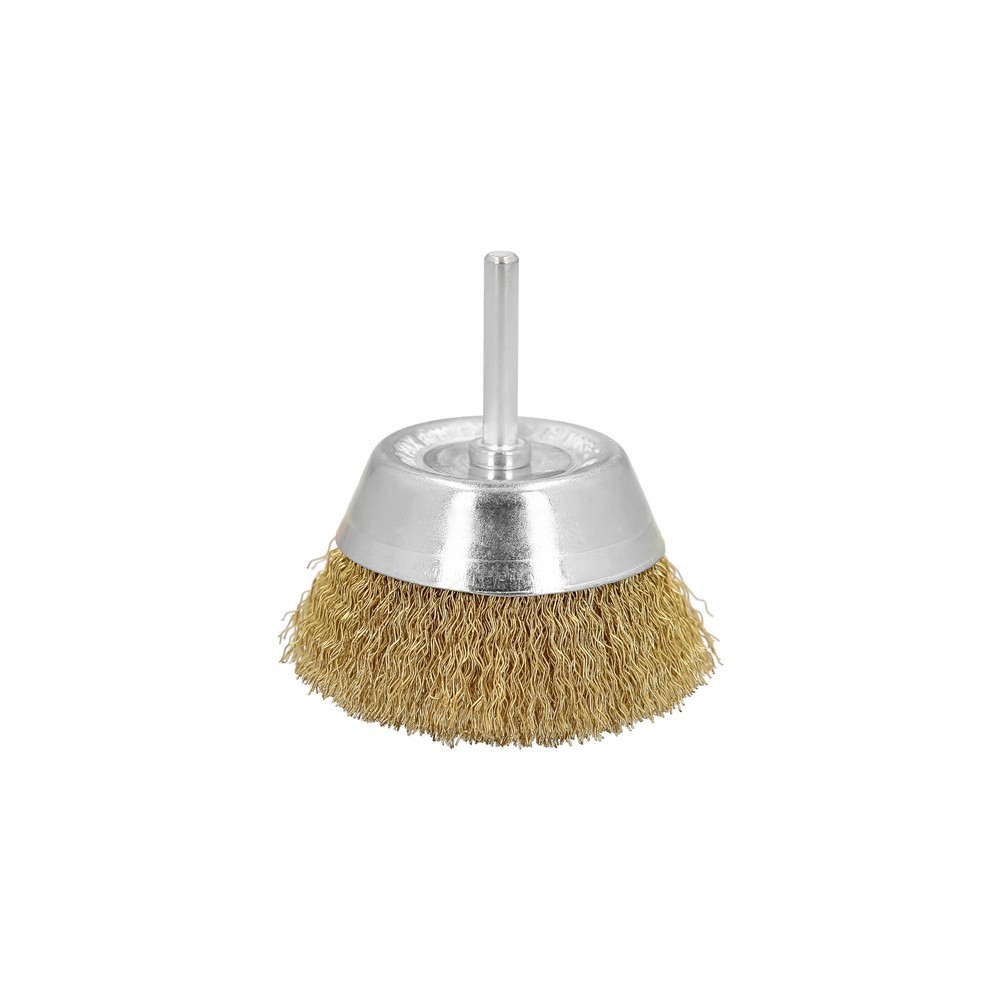Cepillo Acero Latonado Para Taladro Taza Ø 50 mm, Espiga 1/4" Cepillo Taladro Alambre Latón, Cepillo Limpieza, Cepillo Pulir, al