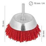 Cepillo Nylon Taza Ø 75 m, 1/4", Cepillo De Lijado Nailon, Cepillo Para Taladro De Nailon, Cepillo De Alambre Abrasivo De Nailon