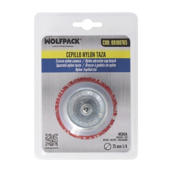 Cepillo Nylon Taza Ø 75 m, 1/4", Cepillo De Lijado Nailon, Cepillo Para Taladro De Nailon, Cepillo De Alambre Abrasivo De Nailon
