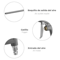 Pistola Soplado Con Canula Adaptador Rapido
