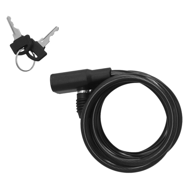 Cable Bicicleta Espiral Con Llave Ø 8 mm, x 150 cm,