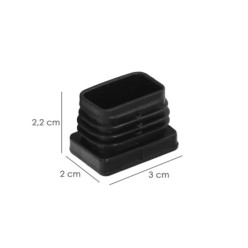 Contera Plástico Rectangular Interior, Color Negro 30x20 mm Bolsa 200 Unidades,