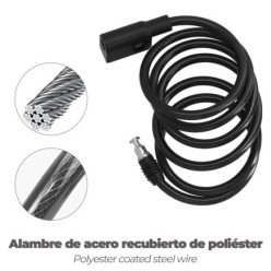 Cable Bicicleta Espiral Con Llave Ø 8 mm, x 150 cm,