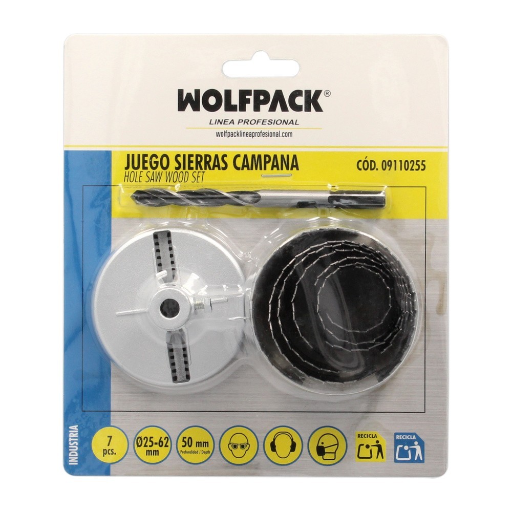 Juego Sierras Campana 50 mm, 25/62 7 Piezas al por Mayor | Almacén de Ferretería