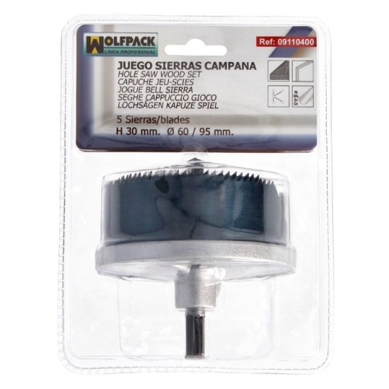 Juego Sierras Campana 30 mm, Ø 60/95 mm, 5 Piezas al por Mayor | Almacén de Ferretería