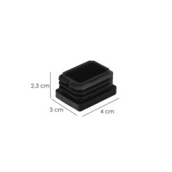 Contera Plástico Rectangular Interior, Color Negro 40x30 mm Bolsa 200 Unidades,