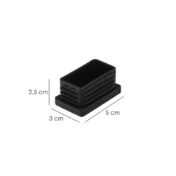 Contera Plástico Rectangular Interior, Color Negro 50x30 mm Bolsa 100 Unidades,