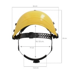 Protector Facial Con Arnes Ajustable Pantalla Policarbonato 390x200 mm, visera Seguridad, Anti Impactos, Casco Desbrozadora
