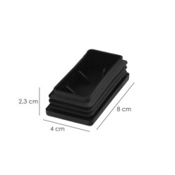 Contera Plástico Rectangular Interior, Color Negro 80x40 mm Bolsa 100 Unidades,