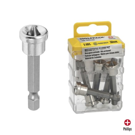 Destorpuntas Pladur PH2 50 mm, (5 piezas)
